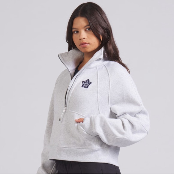 Lululemon x Toronto Maple Leafs Half Zip Scuba Hoodie Funnel Neck Size M/L - Picture 5 of 5